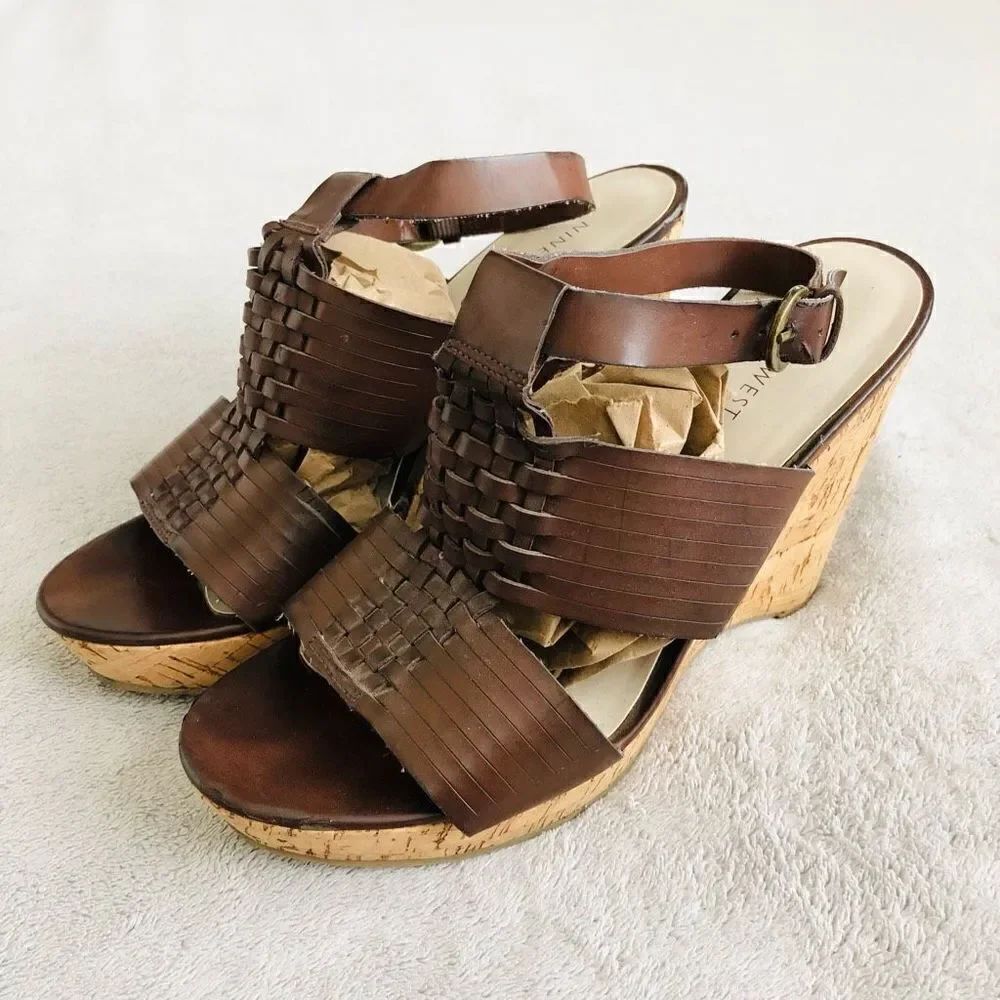 Nine West WNROHAN Brown Platform Sandals
